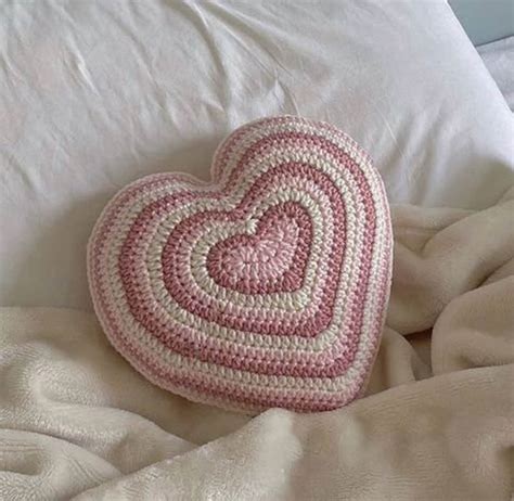 Crochet Heart Pillow - Etsy