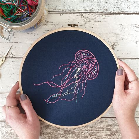 Jellyfish Embroidery Kit By Paraffle Embroidery Embroidery Kits Hand