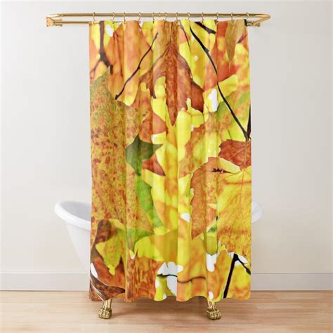 Golden Autumn Leaves Shower Curtain By Hurasham Shower Curtain