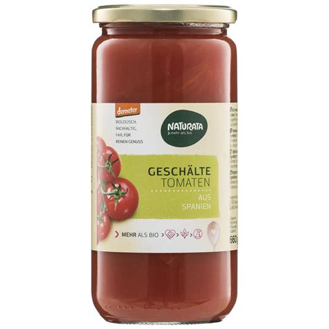 Naturkost Spittelberg Tomaten geschält in Tomatens 660 g NATURATA