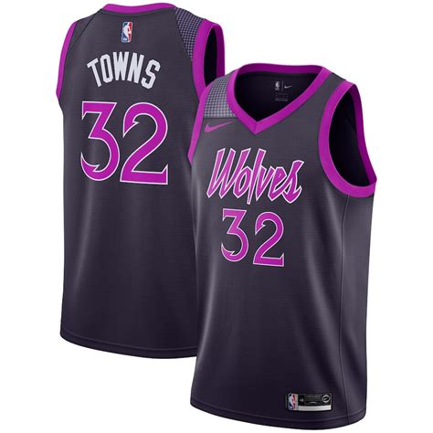 Nike Karl-Anthony Towns Minnesota Timberwolves Youth Purple 2018/19 ...