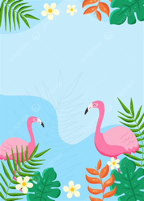 Fundo De Verão Tropical Flamingo Papel de Parede Para Download Gratuito