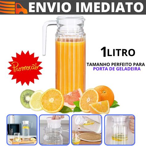 Kit Jarra De Vidro Tampa Sui A Litros Grande Gua Suco Para