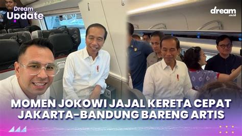 Keseruan Jokowi Jajal Kereta Cepat Jakarta Bandung Bareng Artis Enamplus