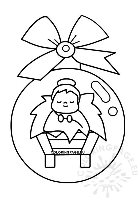 Manger Christmas Ornament | Coloring Page