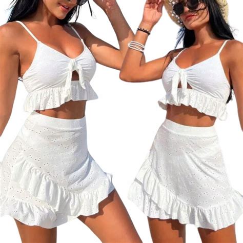 Str J K Pielowy Dwucz Ciowy Pareo Bikini Wysoki Stan Modeluj Cy Damski M Erli Pl