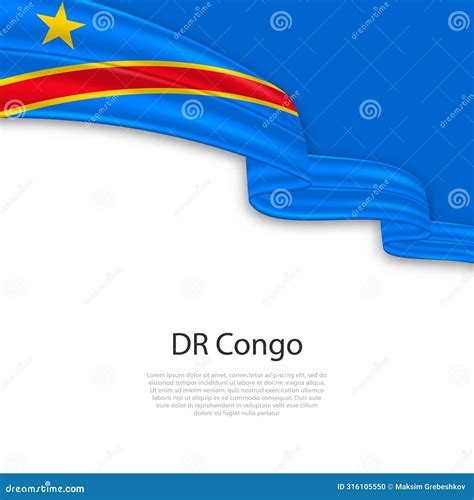 Waving Ribbon With Flag Of Dr Congo Stock Vector Illustration Of Wave