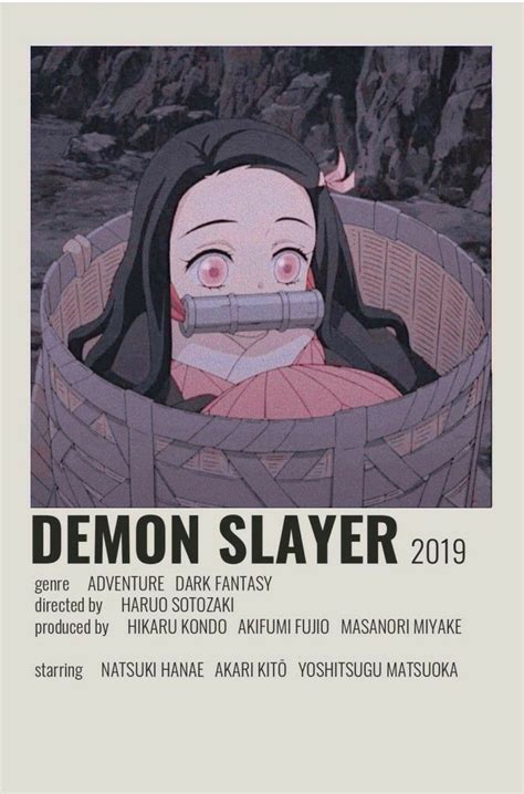 Demon Slayer Affiches De Films Minimalistes Illustrations Animées