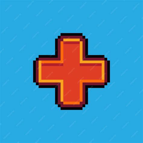 Пиксельная иллюстрация здоровье красного креста пиксельный красный ...