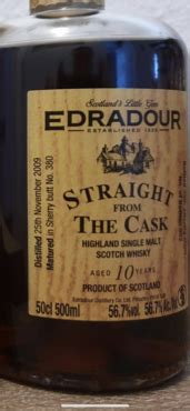 Edradour 10 Years 2009 Straight From The Cask Sherry Butt Whisky