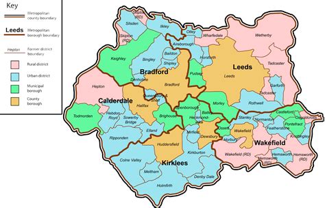 map west yorkshire county uk printable maps
