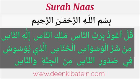 Surah Naas In Hindi Quran In Hindi Deen Ki Batein