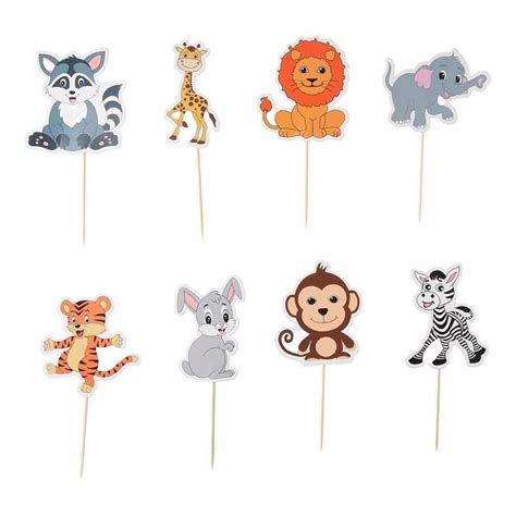 Mit Bambus stöcken Tiere Cupcake Topper Kuchen zubehör eBay