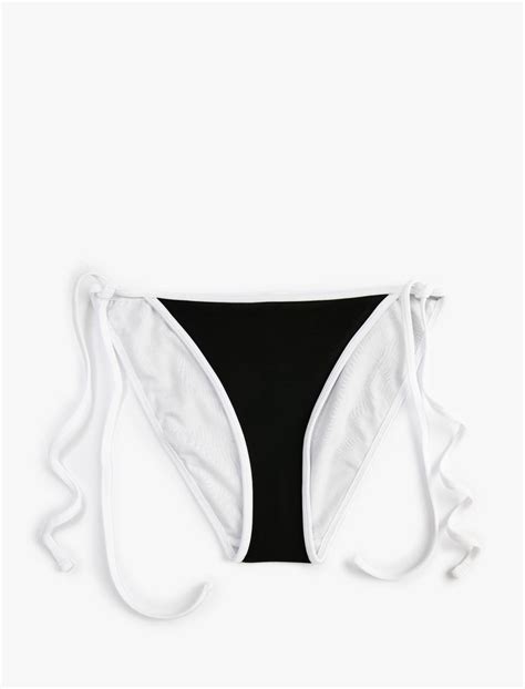 Siyah Kad N Brazilian Bikini Alt Yanlar Ba Lama Detayl Basic Normal Bel Sak Bm Koton