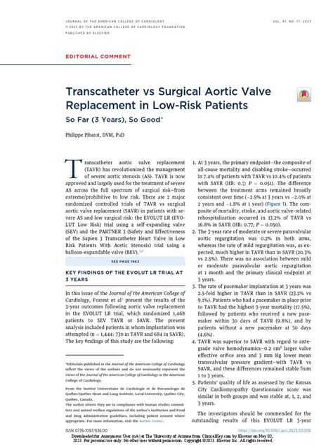 TAVR Low Risk | PDF | Circulatory System | Heart