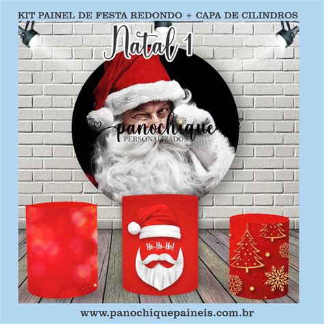 Kit Painel De Festa E Capas Cilindro Natal Elo