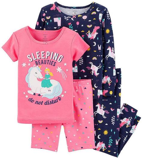 Carters 4 Pc Pant Pajama Set Girls Jcpenney Toddler Girl Outfits