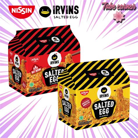 【halal】nissin X Irvins Instant Noodles Salted Egg Spicy Salted Egg 5 S Bag And Single Pack 日清