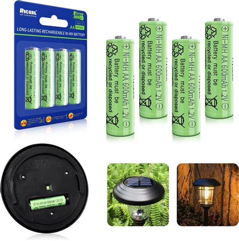 Gsuiveer Solar Light Aa Ni Mh 600mah 1 2v Rechargable Batteries Aa Rechargeable