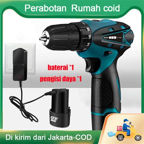 Jual 12V Bor Listrik Baterai Lithium Bor Tangan Driver Cordless