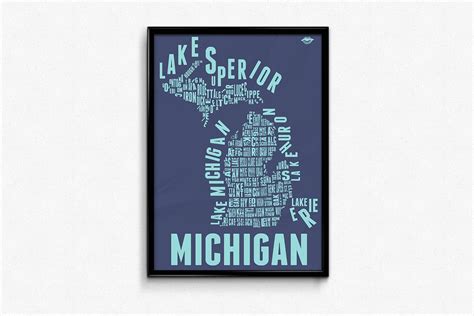 MICHIGAN County Map Poster | Etsy