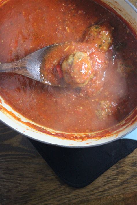 Bucatini with Lamb Meatballs and Spicy Red Sauce | Keys to the Cucina