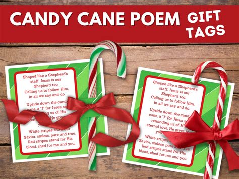 Christmas Candy Cane Poem T Tag Instant Download Etsy