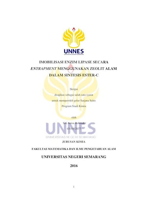 PDF IMOBILISASI ENZIM LIPASE SECARA Lib Unnes Ac Idlib Unnes Ac Id