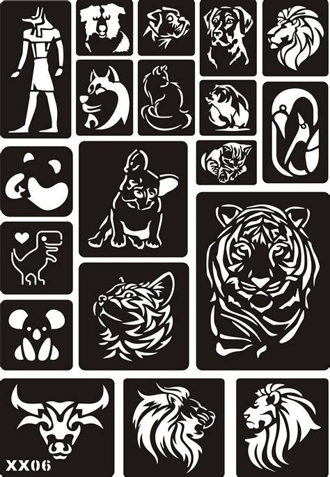 Kotbs Sheets Temporary Tattoo Stencils Pcs Tiger Totem Patterns