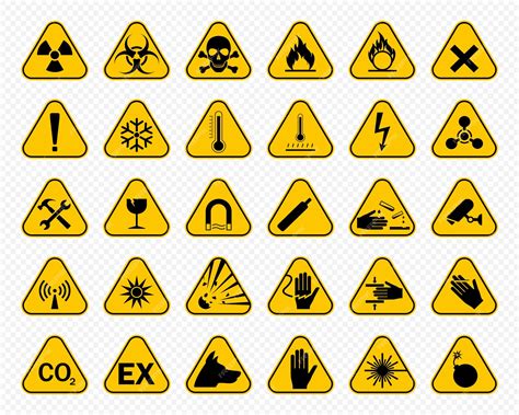 premium vector set  hazard warning signs caution danger symbol