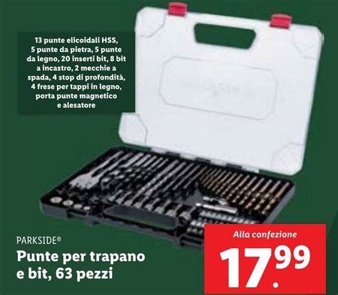 Offerta PARKSIDE Punte Per Trapano E Bit 63 Pezzi Nel Volantino Di Lidl