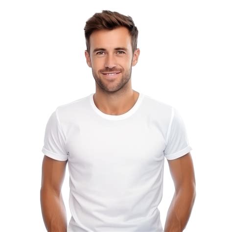 Handsome Business Man In White T Shirt Isolated 30768037 Png