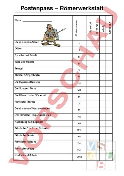 Arbeitsblatt Römer Geschichte Altertum