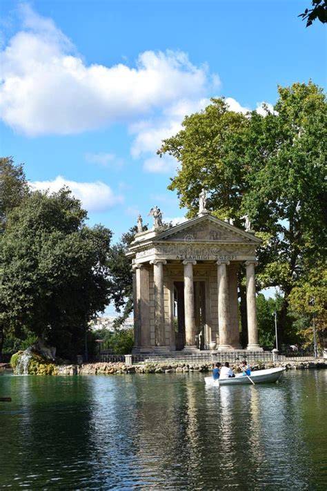 Tempel Tempio Di Esculapio Von Asclepius Im Borghese Park Des