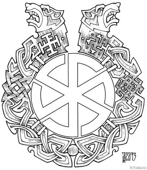 Коловрат черно белый рисунок (47 фото)