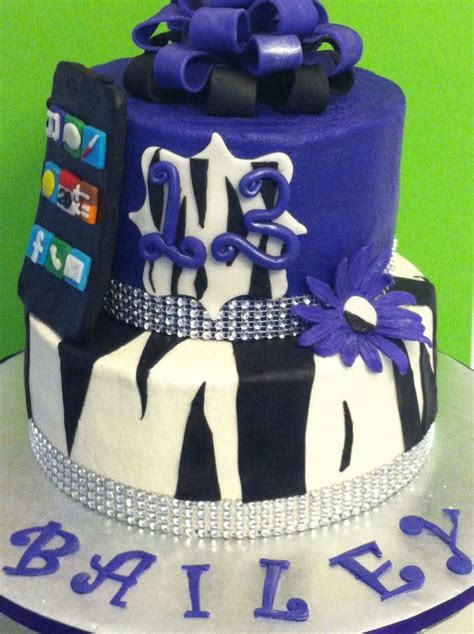 Purple And Zebra Birthday Cake Zebra Birthday Cakes Cake Desserts Cake