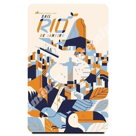 Бразилия Сувенирный магнит Винтажный туристический плакат ...