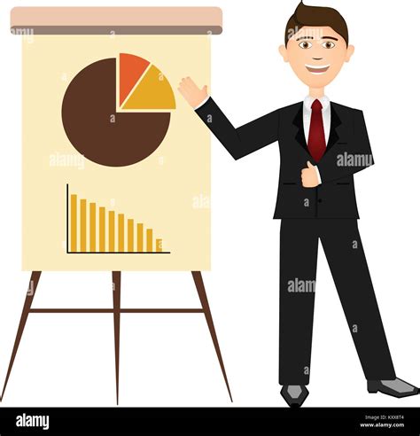 Businessman With A Business Graph Stock Vector Image And Art Alamy