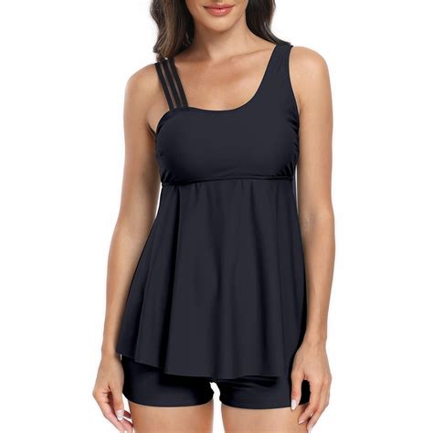 Sngxgn Women Two Piece Scoop Neck Bikini Crop Top High Cut Swimsuit High Waisted Bathing Suit