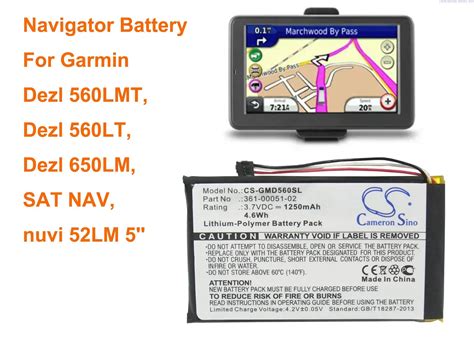 Cameron Sino Mah Gps Bater A De Navegador Para Garmin Dezl Lmt