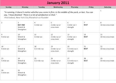 Life's a Half Marathon: Training Calendar