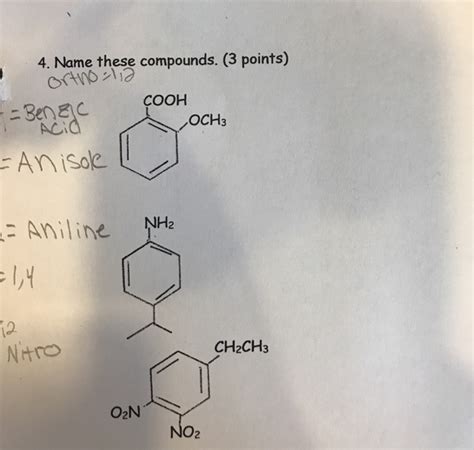 Solved Name These Compounds Points Cooh Och Anisae Chegg