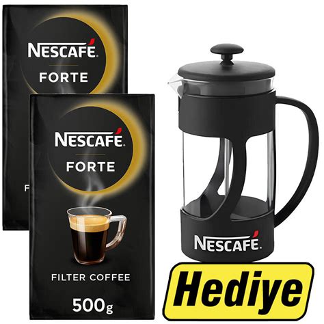 Nescafe Forte Filtre Kahve Gr Adet Nescafe French Press Hediye