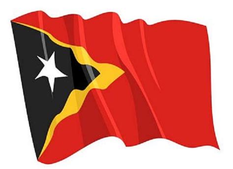 Aufkleber Flagge Timor Leste Osttimor Wehend