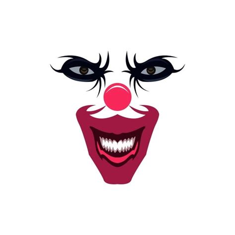 Scary Clown Face Clipart Vector Clown Face Vector Image Illustration