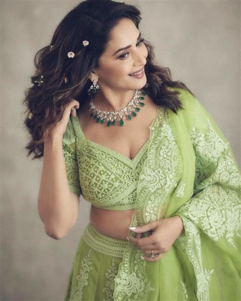 Madhuri Dixit Goes Green In A Torani Lehenga For Dance Deewane Show