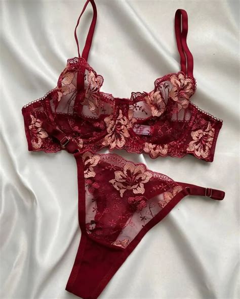 Dvodjelni Lingerie Set Clair Bordo Lunatik