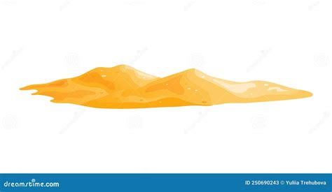 Pile Of Sand In Cartoon Sandy Dune In Desert Or At Beach Heap Of