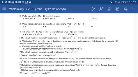 Prosz O Zrobienie Zadania Z Tego Sprawdzianu Tam Gdzie Kwadraty