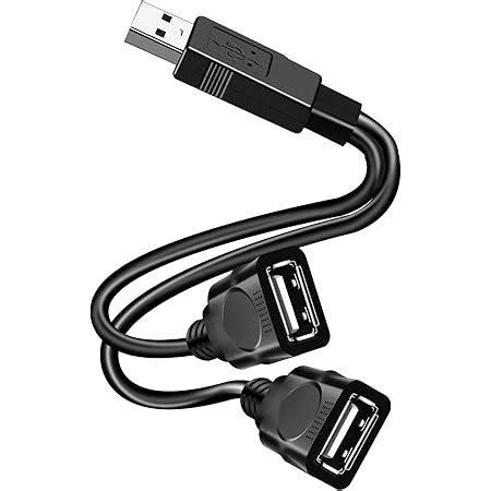 BLKing USB Male To Dual USB Female Cable Data Charger Double USB Port